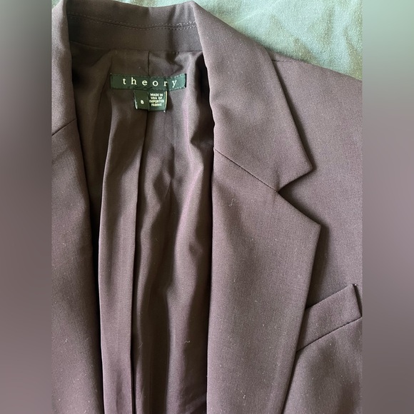 Theory all season wool burgundy blazer - Picture 4 of 7